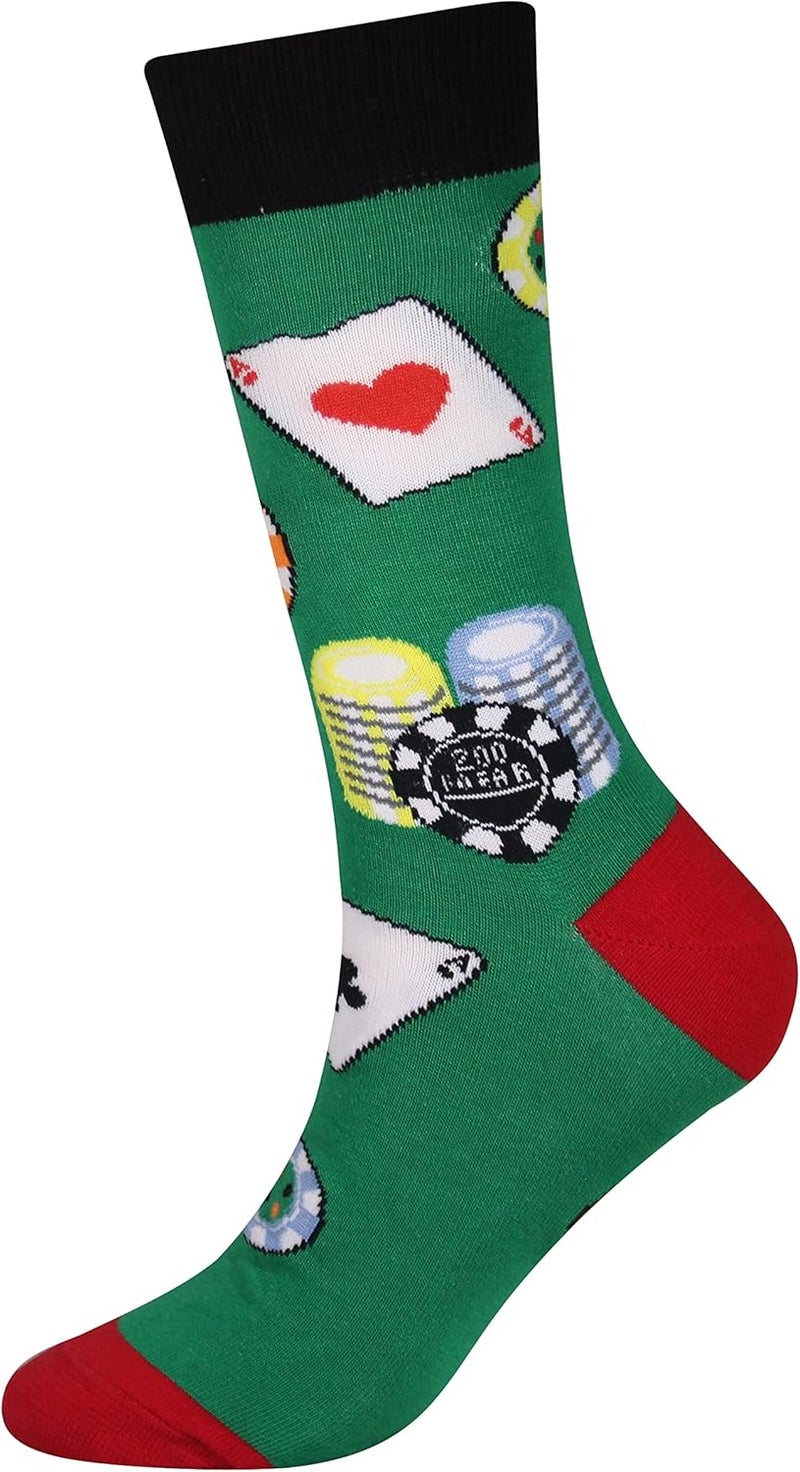 Cansok Men's 2/4 Packs Fun Crazy Novelty Dress Crew Socks - Image 5